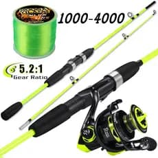 Kit De Pesca Sougayilang , Incluindo Varas De 1.8 M E 2.1 , Carretéis (1000-4000 Mm) , Conjunto De Equipamentos Ao Ar Li