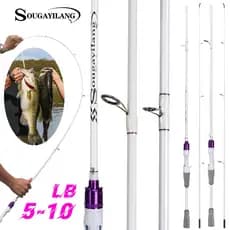 Vara De Pesca De Fibra De Carbono De Duas Seções Sougayilang , Seção De Rotação/Fundição De 1.8 M , Cabo De EVA , 5-10 l