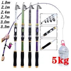 Sougayilang 1.8M-3.3M Vara De Pesca Telescópica Portátil Para Carpa De Fibra De Vidro FRP Dura