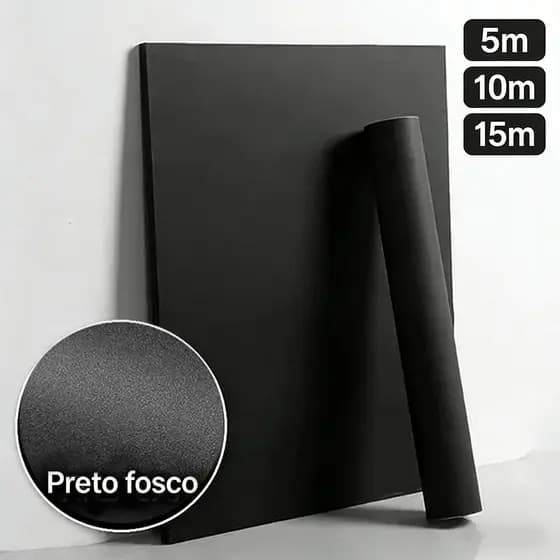5/10/15/20 Metros Papel de Parede Preto Fosco+ Espátula Aplicação Adesivo Autocolante Cozinha Moveis
