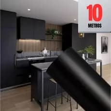 Novo Papel Contact Adesivo 5/10 Metros Preto Fosco Lavável Promoção