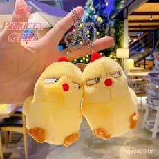 [Pretty ggirl] Engraçado Fofo Gritando Pequeno Pingente De Frango Amarelo Boneca De Brinquedo De Pelúcia Rede Pintinho V