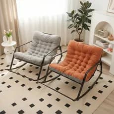 Cadeira De Balanço Preguiçosa Para Varanda De Casa Assento Largo Almofada Reversível Perfeita Para Cochilos E Descans