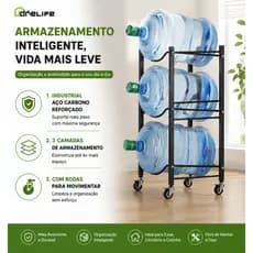 Drelife Suporte de 3 Camadas para Galões de Água, Expositor para Garrafões Purificados Prateleira Organizadora