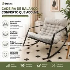 Drelife Cadeira balanço preguiçosa reclinável dupla sofá confortável para descanso em sala e varanda residencial
