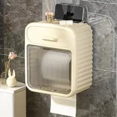 Dual Layer Tissue Box Organizer Drawer Tissues No-Drill Design Roll Tissues