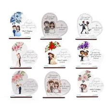 Lembrancinhas de Casamento Presente Personalizado em MDF Noivinhos Casal