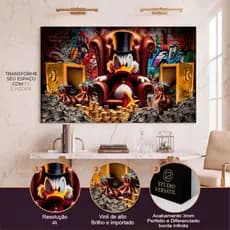 Quadro Decorativo 1 Peça Tio Patinhas Dinheiro Poder Exclusivo Hall Sala Escritório