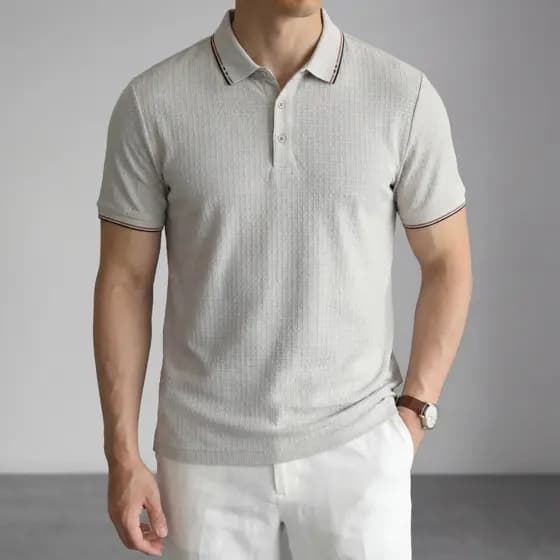 Camisa Polo Masculina Estampada Qualidade Premium Tecido Leve Confortável Respirável para Dia a Dia eTrabalho Casual