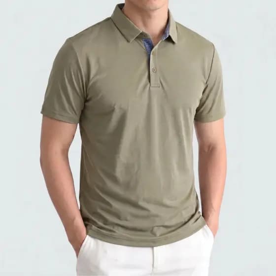 Camisa Polo Masculina | Moda Legal Homem | Textura Fina Casual Executivo