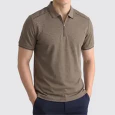 Camisa Polo Waffle |Moda Legal Homem| Zíper Oculto Respirável Esporte Fino Inverno