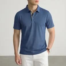 Camisa Polo Masculina Seda de Gelo | Moda Legal Homem|  Respirável Anti-amasso Premium