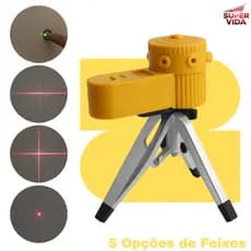 Nível a Laser Luatek com Tripé 5 Linhas Vermelho Alcance 10m para Assentamento de Azulejo