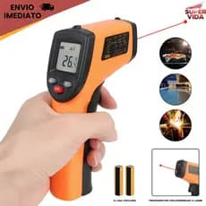 Termômetro Infravermelho Laser -50~550℃ Sem Contato para Churrasco, Cozinha e Industrial