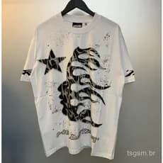 Camiseta de Manga Curta de Alta Qualidade HELLSTAR Studios Glitter P2P, Novo Estilo de Verão Wenwu