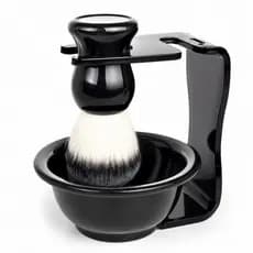 pincel de barbear, pincel para espuma de barbear, Pincel de Barbear Profissional Cabo Preto Espuma de Barbear Barbeiro