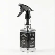 Borrifador Pulverizador Spray Barbearia Vintage Estilo Garrafa - Cor Prata Metálico Cromado Profissional