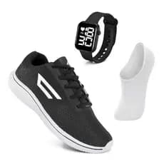 Tenis Masculino  Feminino + Relogio + Meia Esportivo Corrida Treino Versatil Sola Macio Tenis Respiravel Super leve