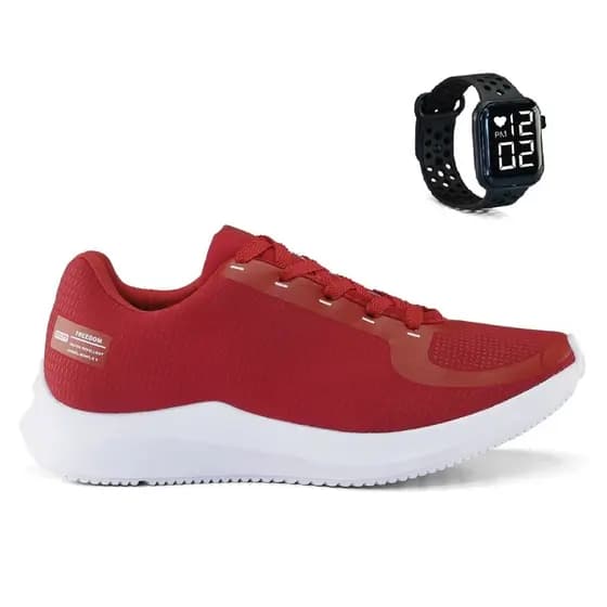 Tenis Masculino + Relogio Esportivo Corrida Treino Versatil Sola Macio Tenis Respiravel Super leve