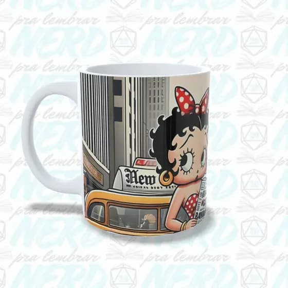 Caneca Betty Boop Porcelana branca 325ml | Nerd Pra Lembrar.