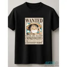 Camiseta One Piece masculino/unissex preta lisa 100% Algodão | Nerd Pra Lembrar.