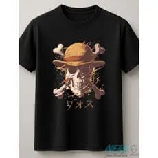 Camiseta One Piece feminina/infanto-juvenil preta lisa 100% Algodão | Nerd Pra Lembrar.
