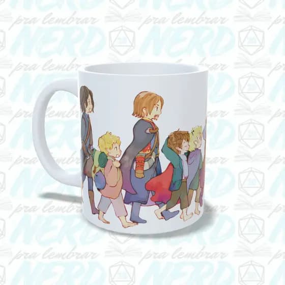Caneca Senhor dos Anéis Porcelana branca 325ml | Nerd Pra Lembrar.