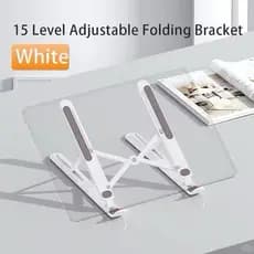 Suporte Dobrável para Notebook Ergonômico - Branco, Compacto e Compatível com Diversos Tamanhos