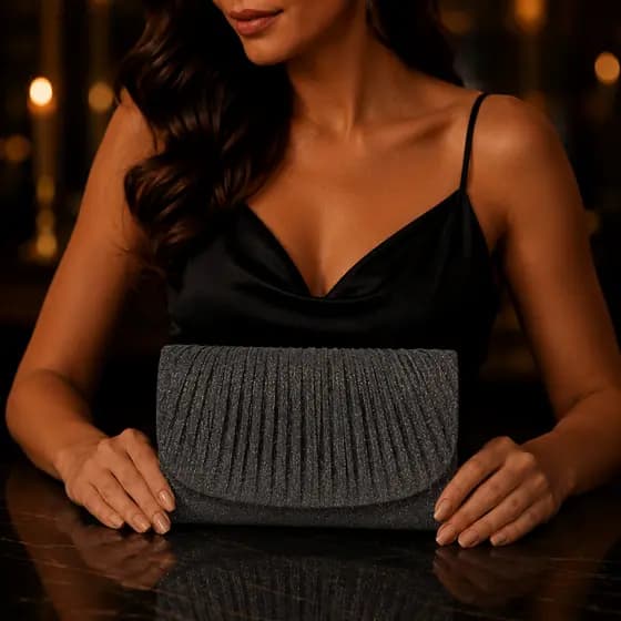 Bolsa Feminina Clutch Festa Brilho Glitter Carteira de Mão Luxo Casamento Alça Transversal