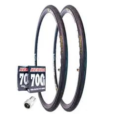 Par Pneu 700 x 23 Pirelli Tornado Alfa + 2 Câmara + 1 Adapt Presta Brinde