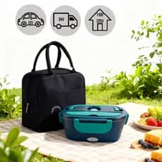 Cor aleatória corLancheira Marmita Elétrica C/ Bolsa 1.5L Multi Voltagem 12V 24V 110V 220V Carro Casa Trabalho