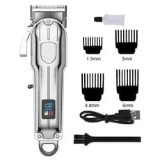 Máquina de Cortar Cabelo Elétrica Profissional com Visor Digital – Essencial para Homens Estilosos, Uso Doméstico e Barb