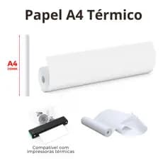Bobina Papel Térmico A4 Impressora Térmica Bluetooth
