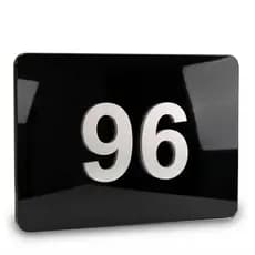 Placa de Números Para Porta Apartamento em Preto Brilhante