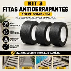 Fita Antiderrapante 50 mm x 5 m Preta, segura, prática e resistente