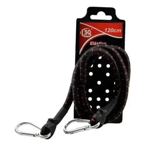 Corda Elástica com Mosquetão | Fixação para Moto, Bike, Carro e Caminhão - 8mm x 1,2m