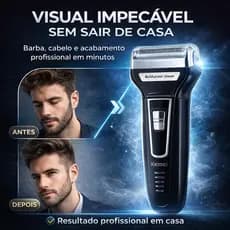 Aparador de Barba 3 em 1 Kemei Barbeador Elétrico Recarregável Bivolt Máquina Cortar Cabelo Nariz