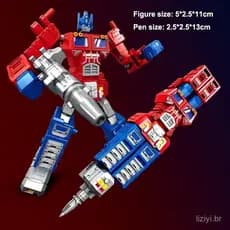42741Nova Caneta Multifuncional Transformadora 3 em 1 para Crianças com Junta Rotativa Ajustável Robô Transformers Brinq