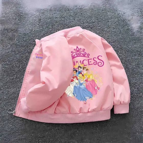 Casacos de Primavera e Outono para Meninas, Roupas de Desenho Animado, Branca de Neve, Cinderela, Jasmine, com Capuz, M