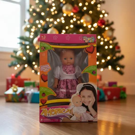 Boneca Amoreca Amor Ternura E Carinho 37 Cm P/ Natal
