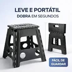 Banqueta Dobrável Banquinho Multiuso 39cm Até 100kg Banco Portátil Resistente Chalesco