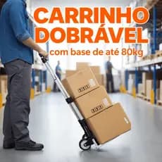Carrinho de Carga Dobrável 80kg Chalesco Alumínio Rodas Emborrachadas Ultra Leve Compacto