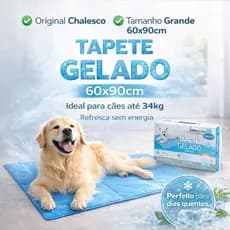 Tapete Gelado Chalesco 60x90cm Grande Para Cães Até 34kg Refrescante Dias Quentes Alívio do Calor