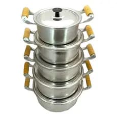 Jogo de Panelas de Aluminio Batido Fundido Kit Grosso 4mm com Tampa de alumínio