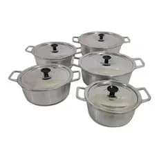 Jogo Panela Aluminio Batida Fundido Grossa Conjunto Kit 5 Panelas Alça Ferro