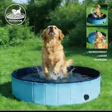 Piscina Dobrável para Pets e Uso Múltiplo 80x20cm - Banho de Cachorro, Lavagem de Legumes