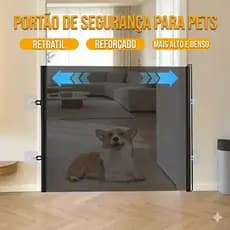 Tela Portão Retrátil Ajustável | Barreira Separadora Anti-Pulo para Cães, Gatos e Bebês