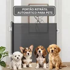 Tela de Proteção Retrátil Portão Reforçado Pet e Bebê Multiuso Isolamento Fácil de Guardar