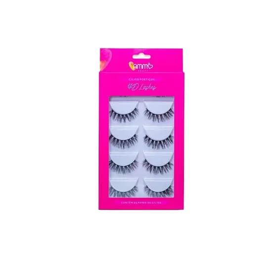 CILIOS POSTIÇOS AMMÔ BEAUTY 4D LASHES MODEL 5 PARES- AM0032-D1