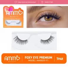 CILIOS POSTIÇOS REUTILIZÁVEIS AMMÔ BEAUTY FOXY EYE PREMIUM MODEL-AM0025-Y1 1PAR